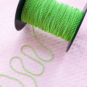 1.5mm Bead Chain / Colorful Ballchain Link / Key Chain / Necklace Chain (2 Meters / Neon Green) Retro Luggage Tag Key Holder Key Fob A043