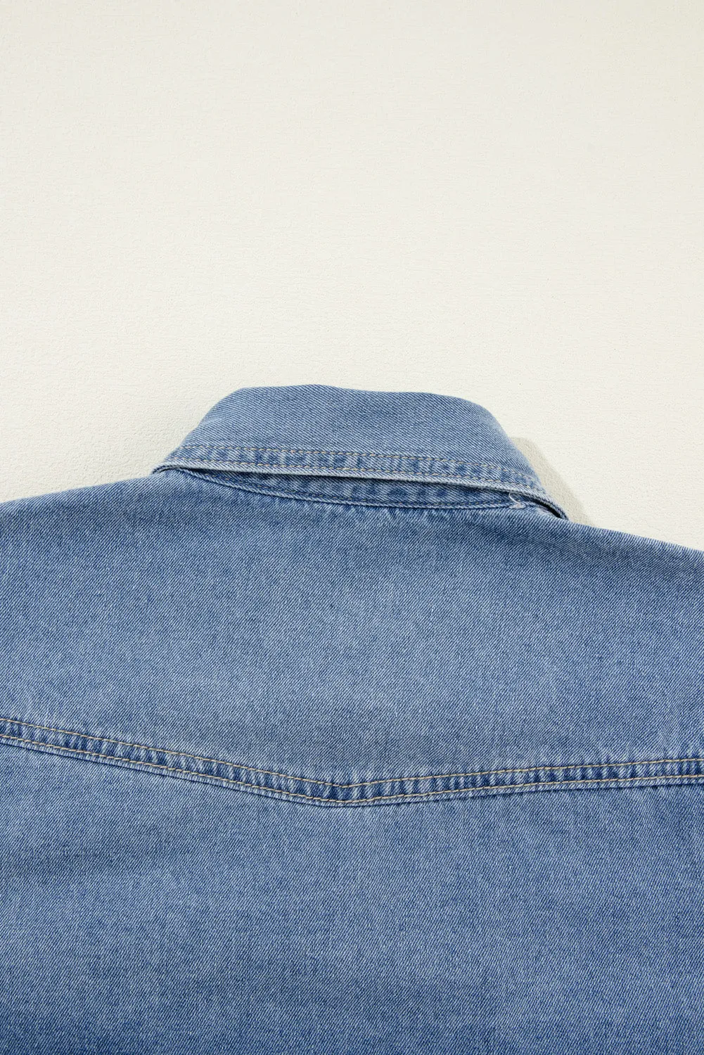 Buttoned Denim Shirt Flap Pockets