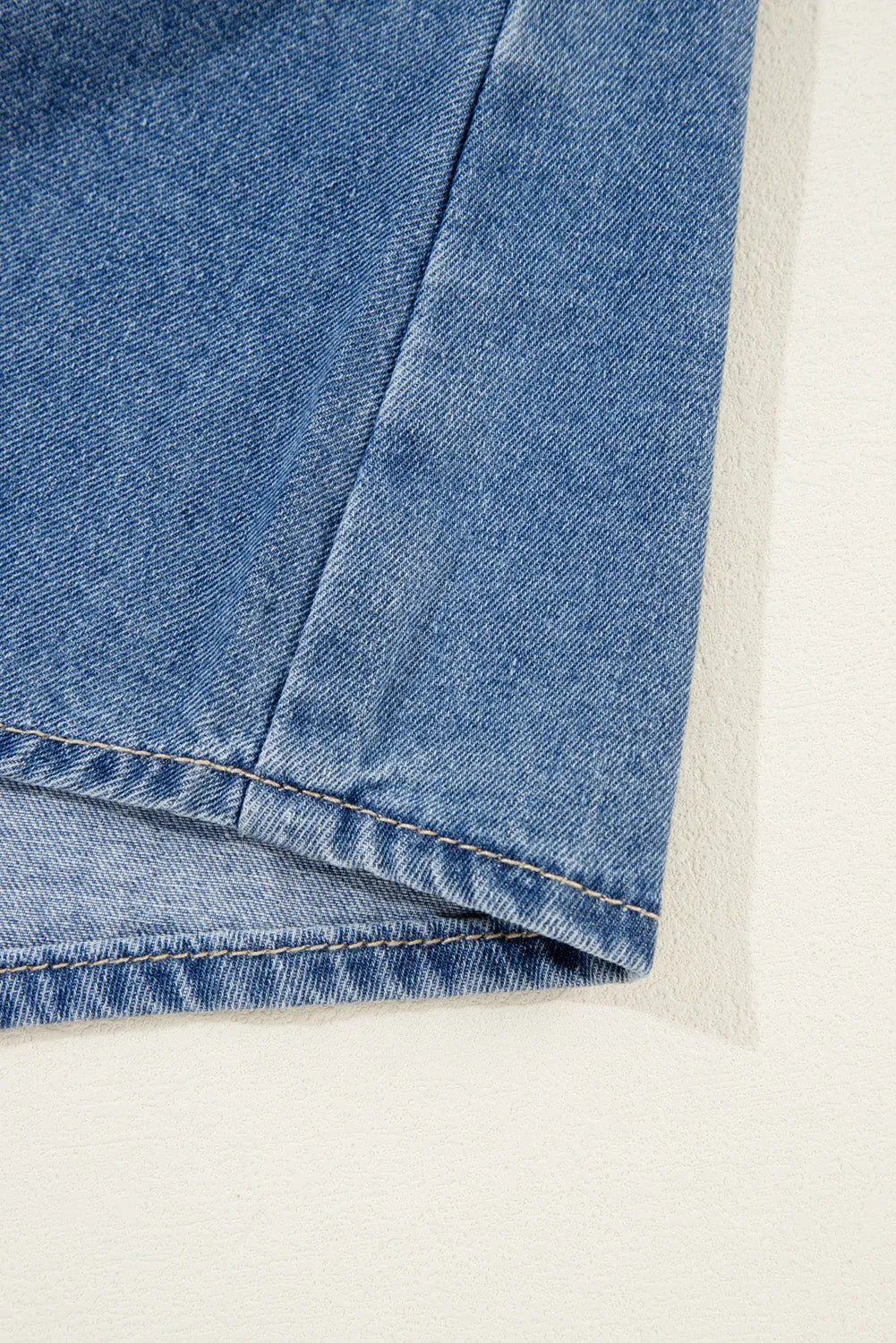 Buttoned Denim Shirt Flap Pockets