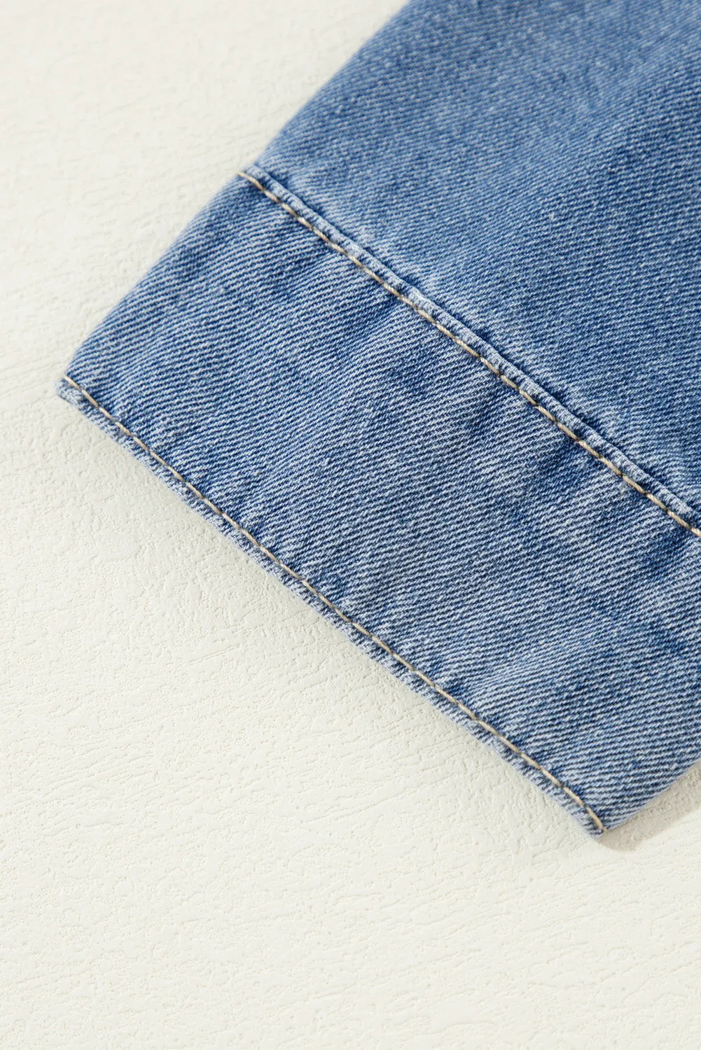 Buttoned Denim Shirt Flap Pockets