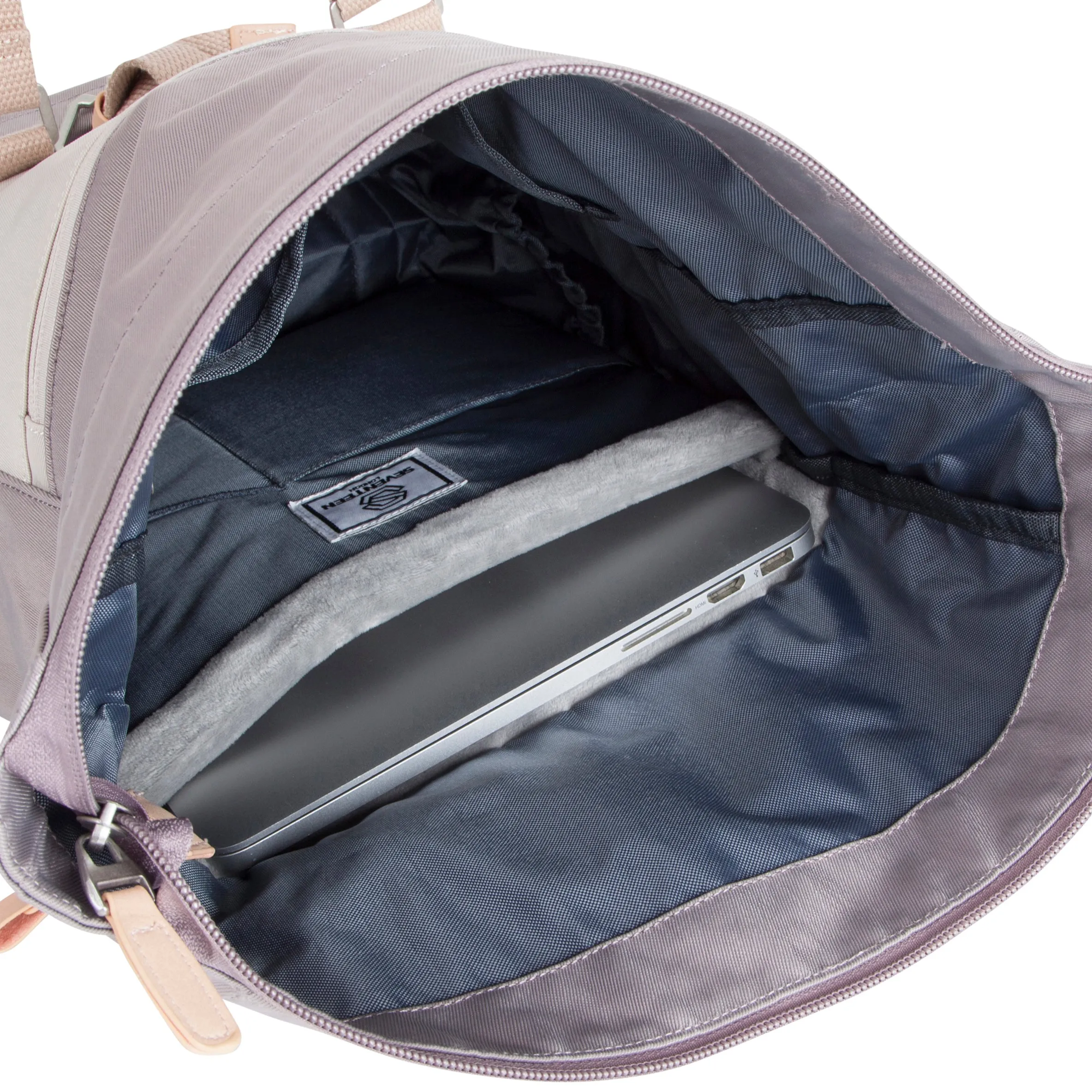 Canary Wharf Backpack - Grey with Cream
