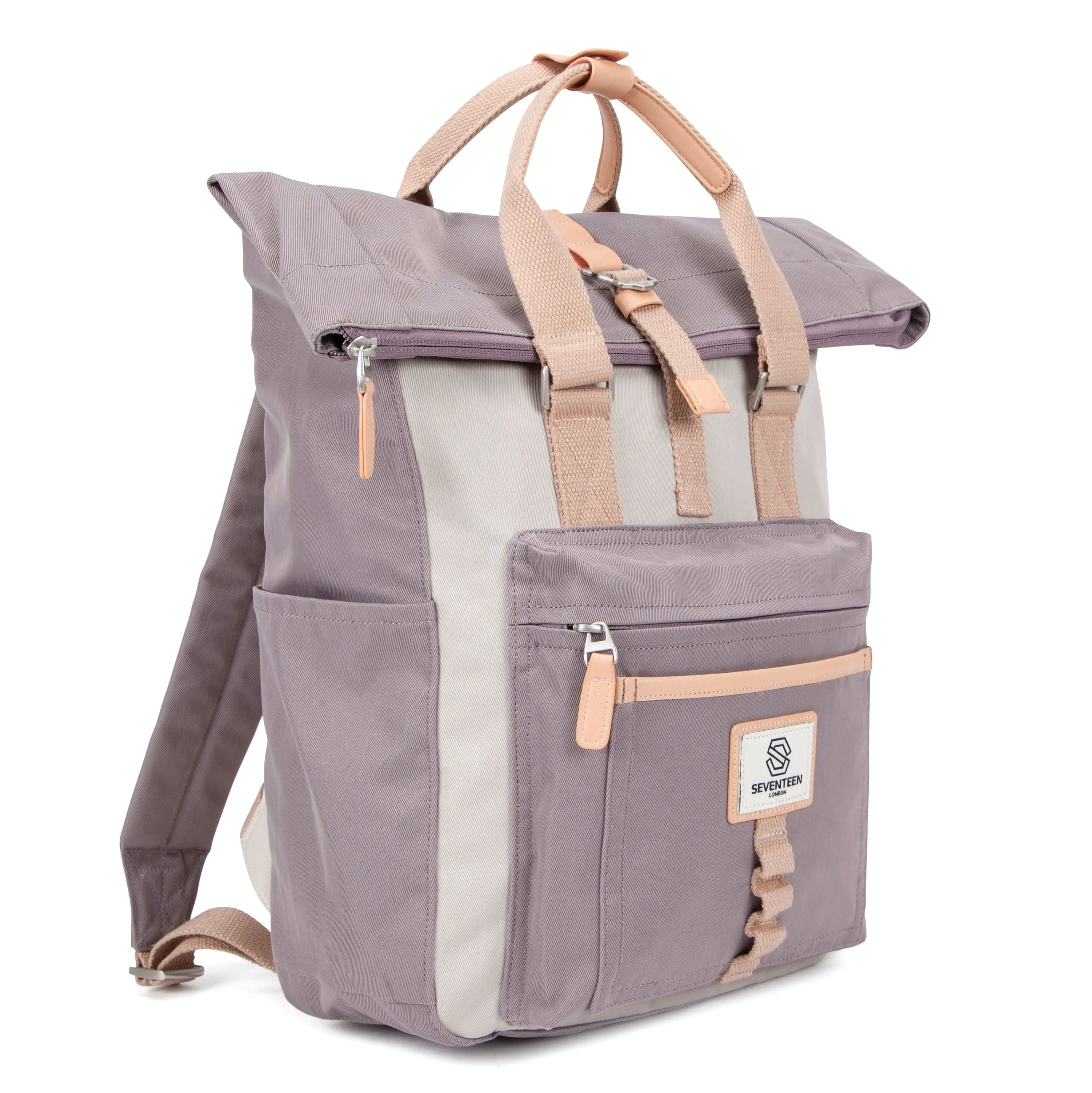 Canary Wharf Backpack - Grey with Cream