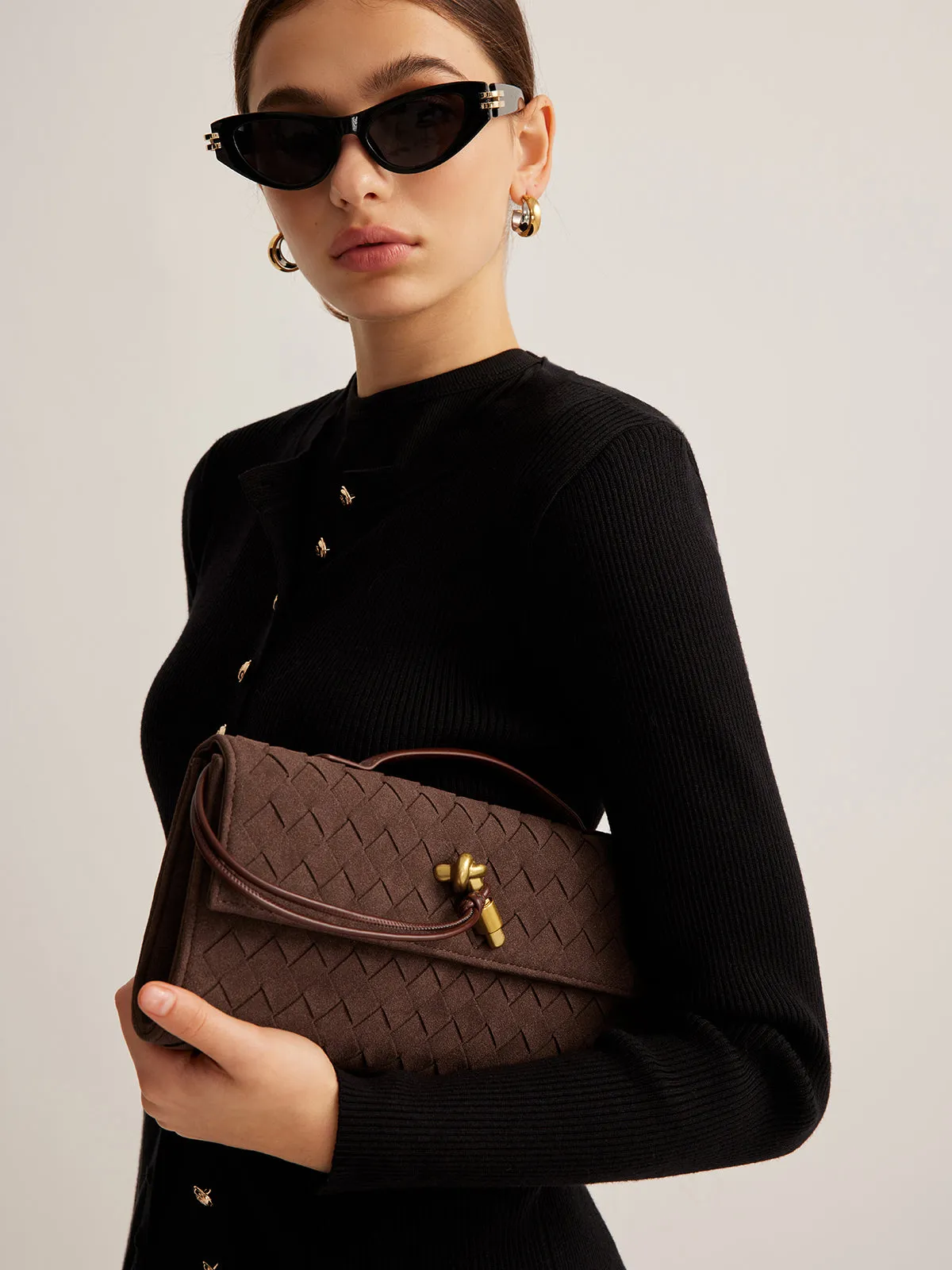 Flap Sude Clutch Tas