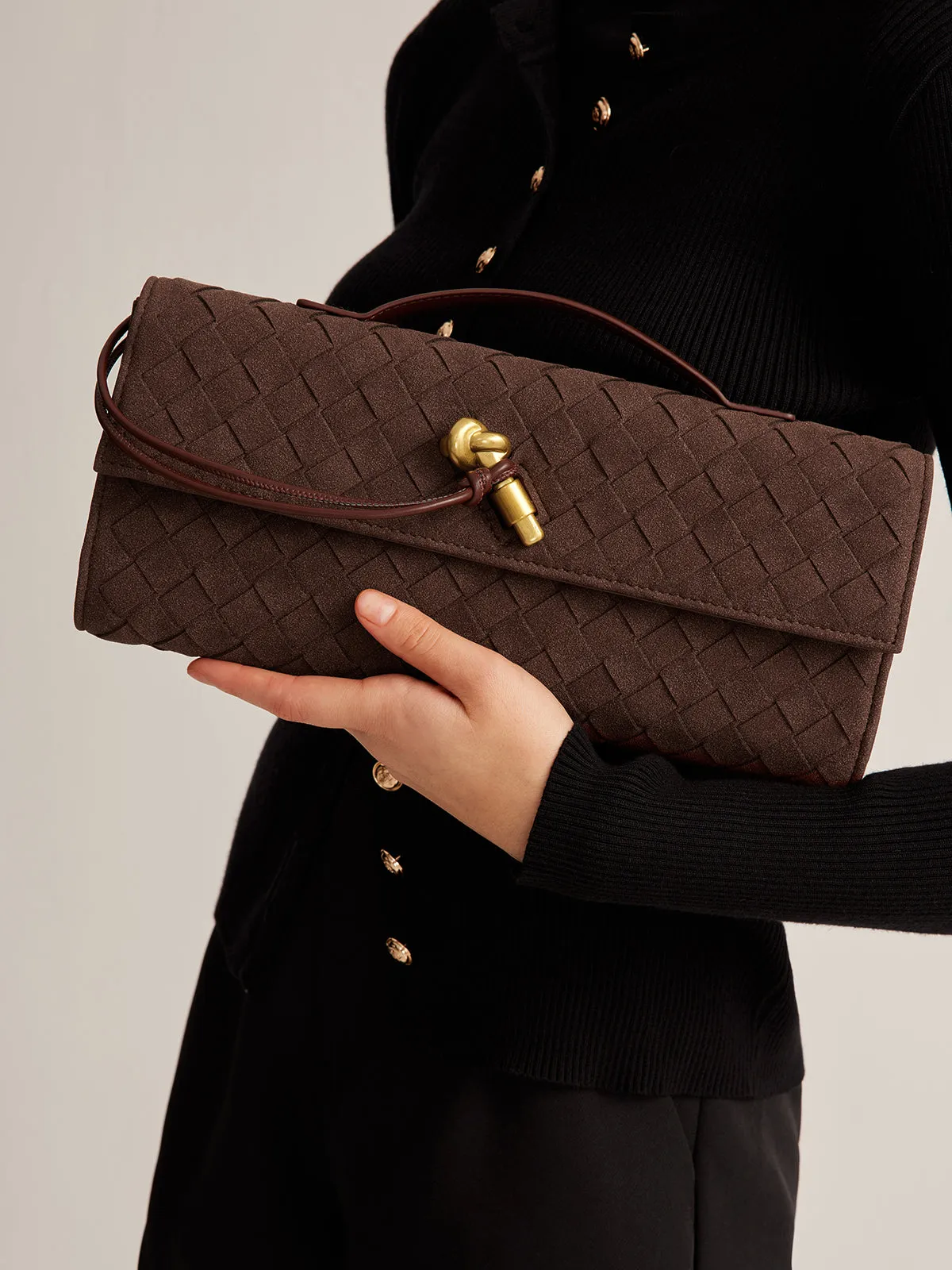 Flap Sude Clutch Tas