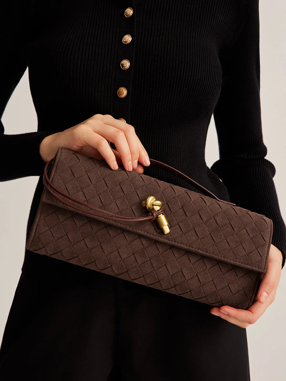 Flap Sude Clutch Tas