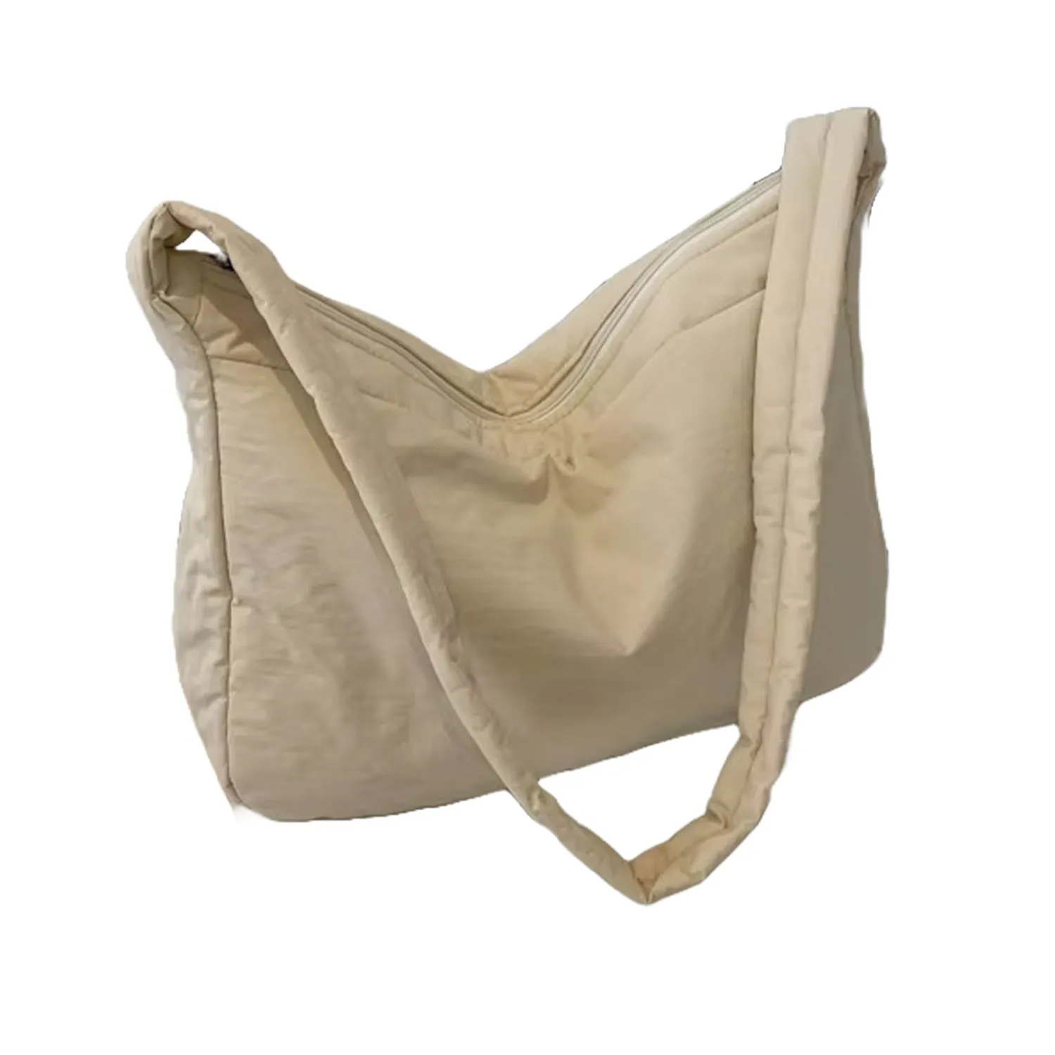 FLOOF Large Nylon Square Bag in Beige