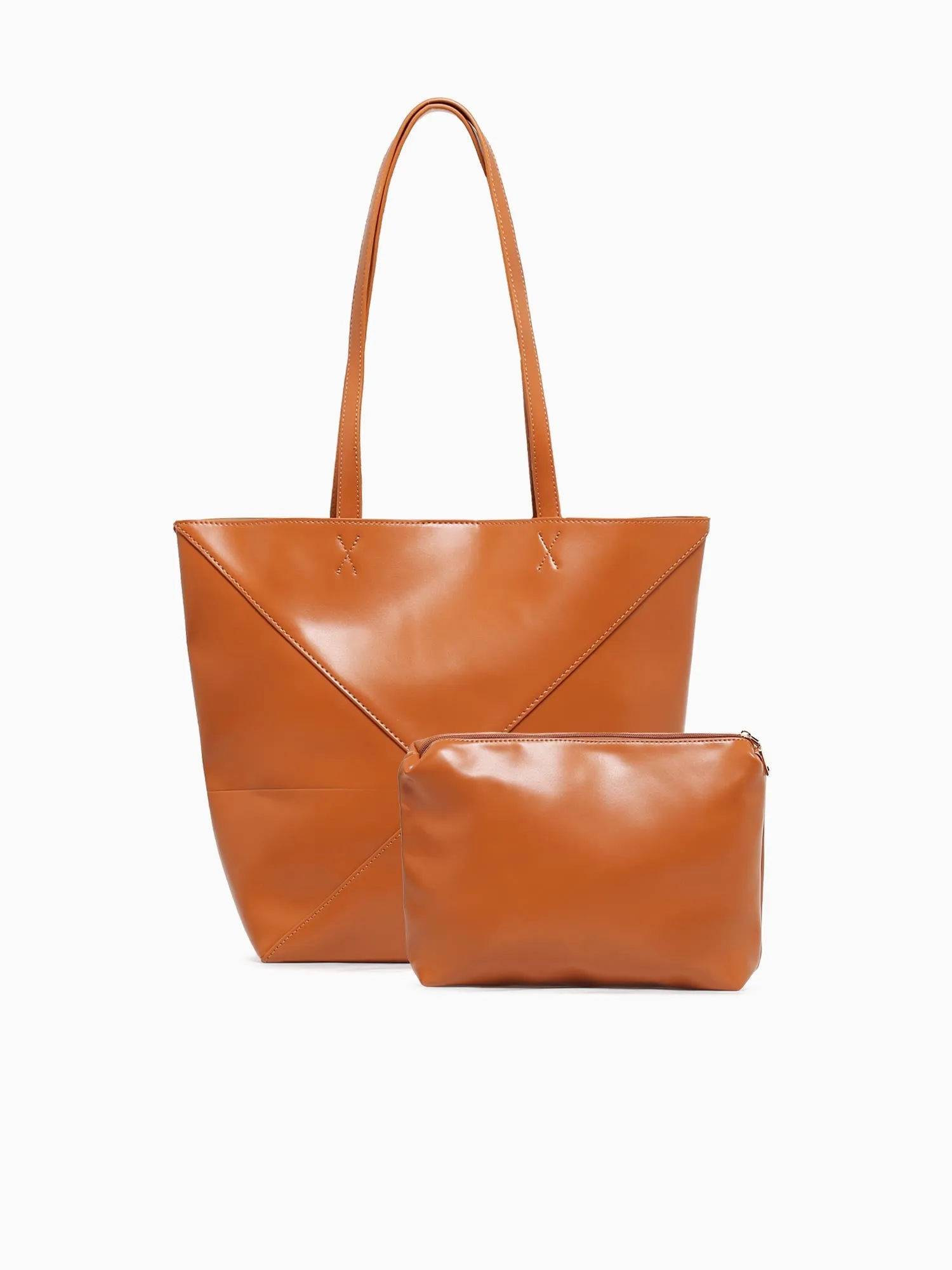 Geometric Tote Tan