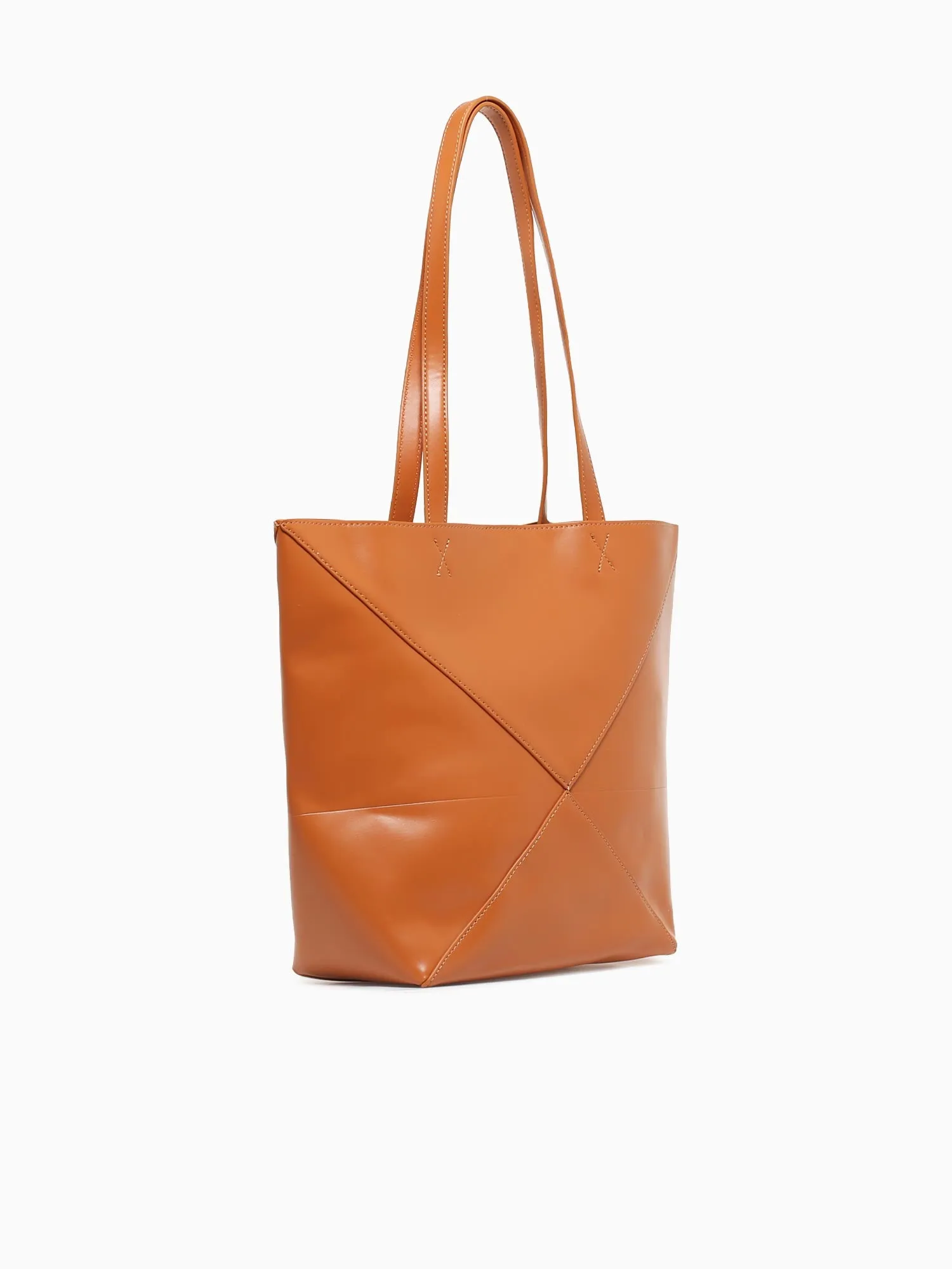 Geometric Tote Tan