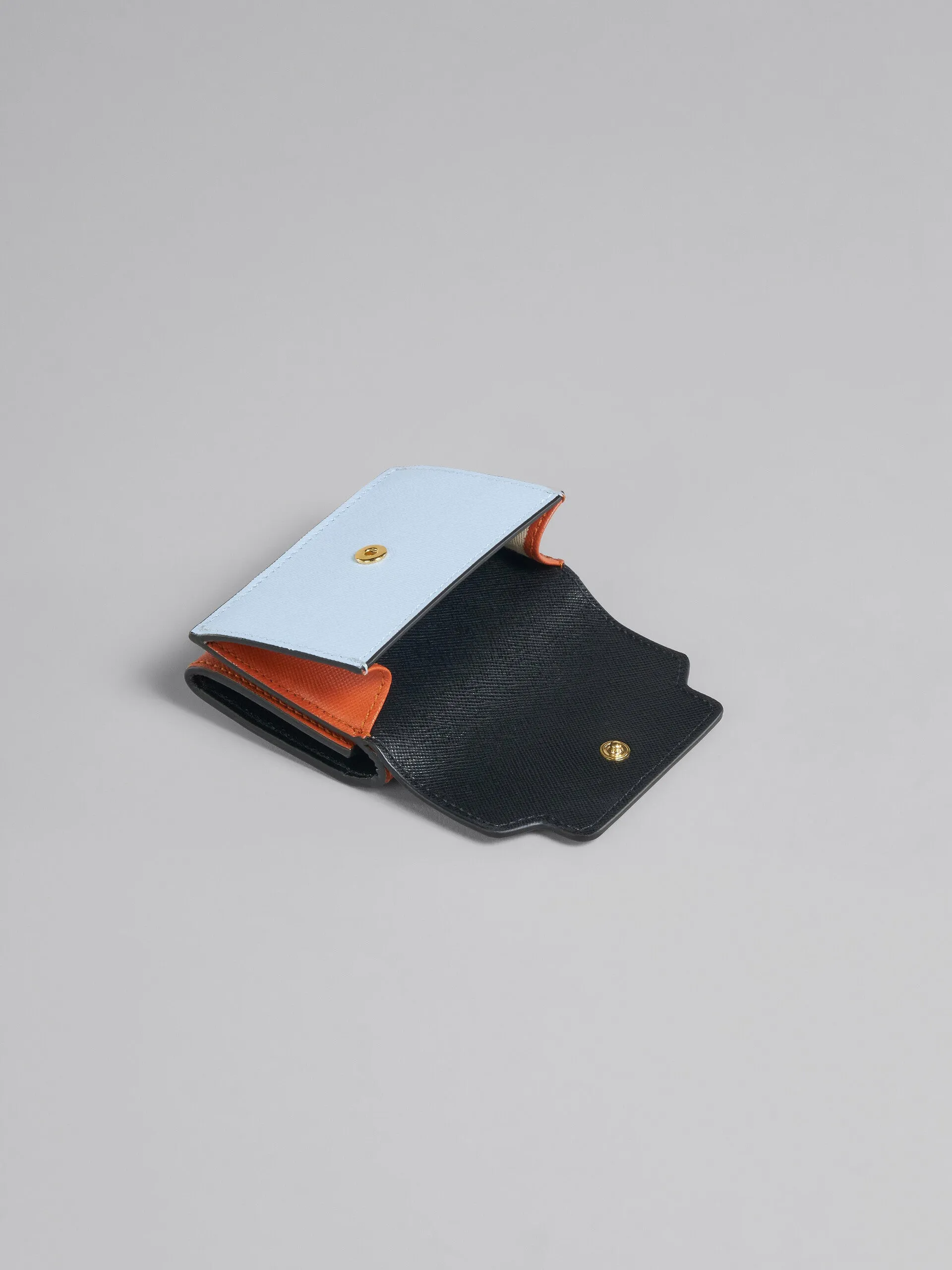 Marni Leather Trifold Wallet - Blue/Black/orange