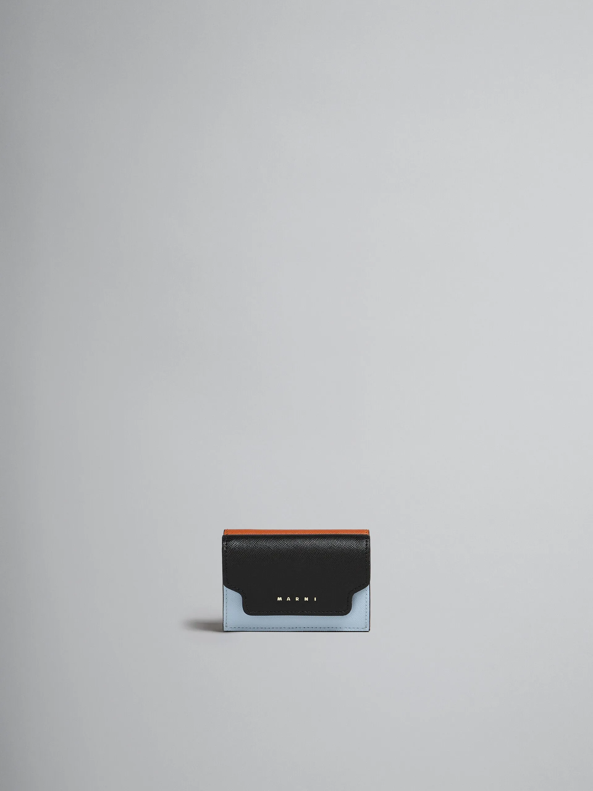 Marni Leather Trifold Wallet - Blue/Black/orange