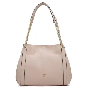Medium Wax Leather Hobo - Baby Pink