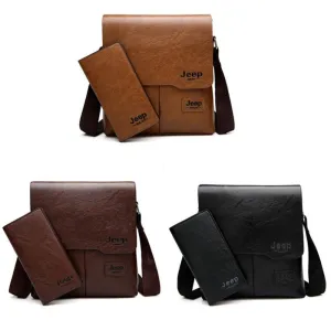 men's messenger handbags leather shoulder officework travel handbag ✈️ free.shipping