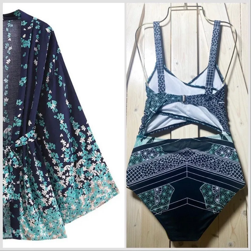 NEW 3 style petite swimsuit Teal Mist 2 / Emerald Mist 1 - shoulder swim or Black Jade longsleeve rashguard regal resort cruise coordinates