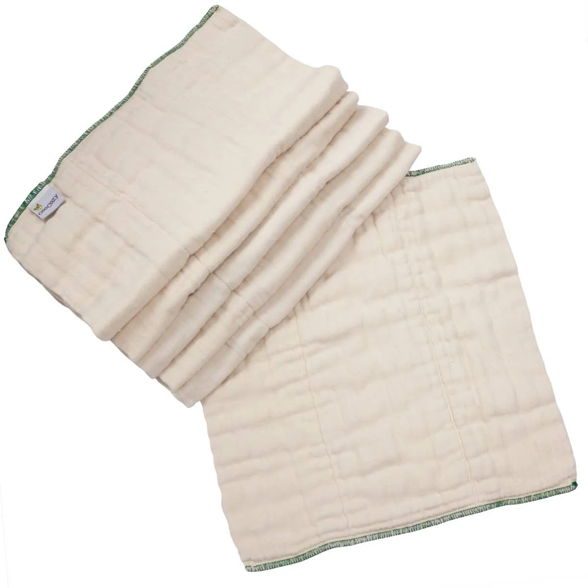 OsoCozy Organic Cotton Prefold Cloth Diapers - 6 pack- Better Fit
