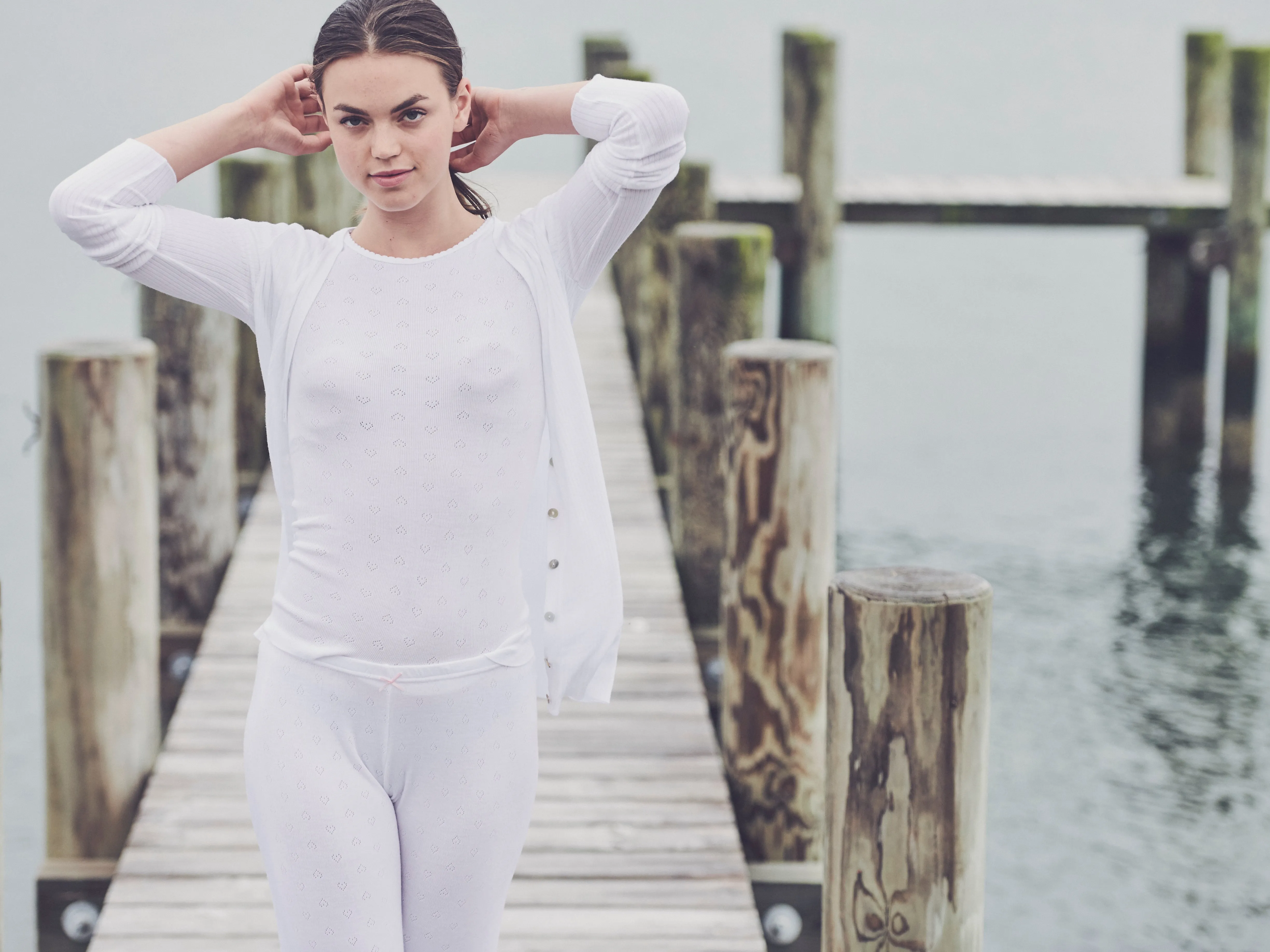 PEARL WHITE HEARTS POINTELLE Lookbook