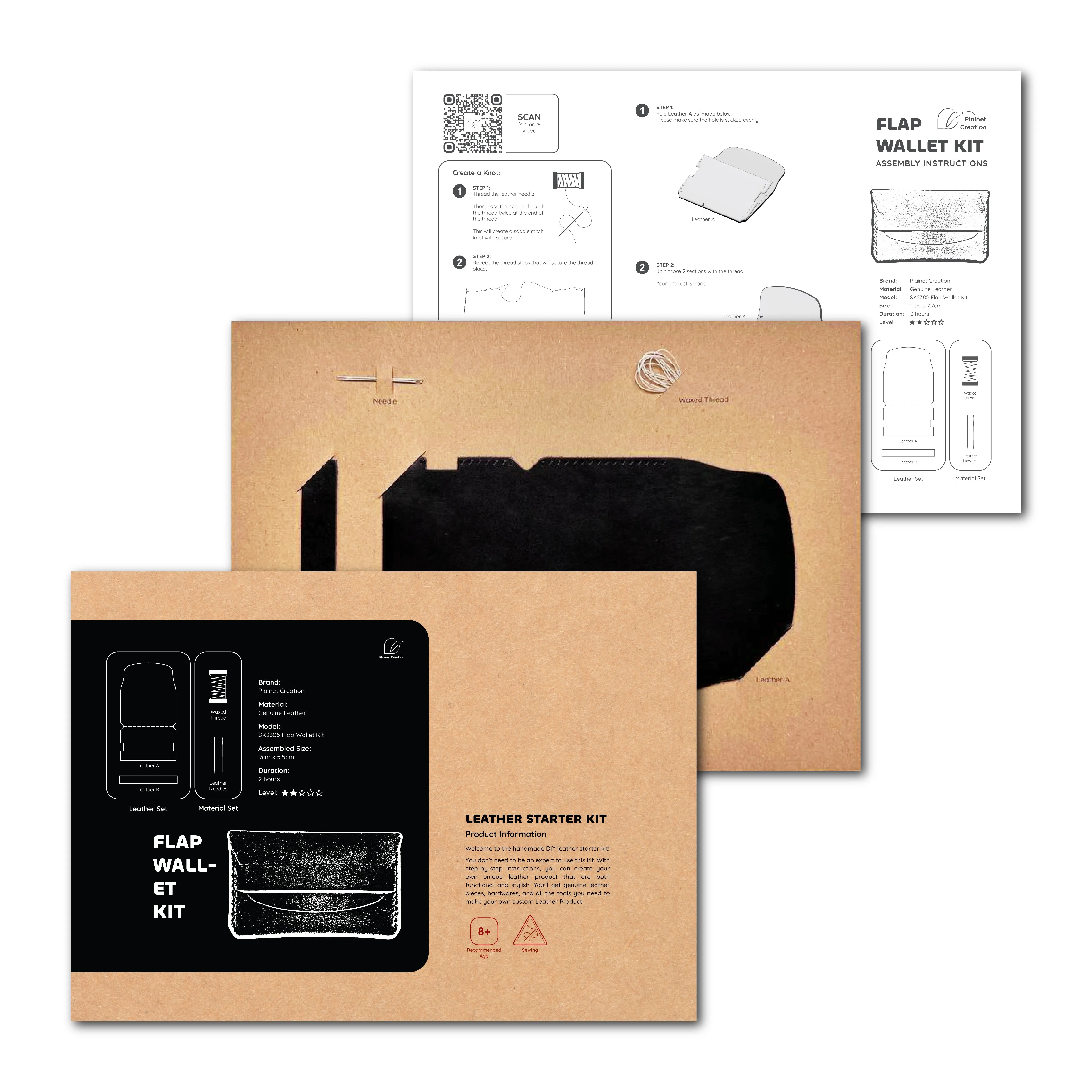 Plainet Creation Leather: Flap Wallet