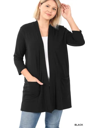 Plus Slouchy Pocket Open Cardigan