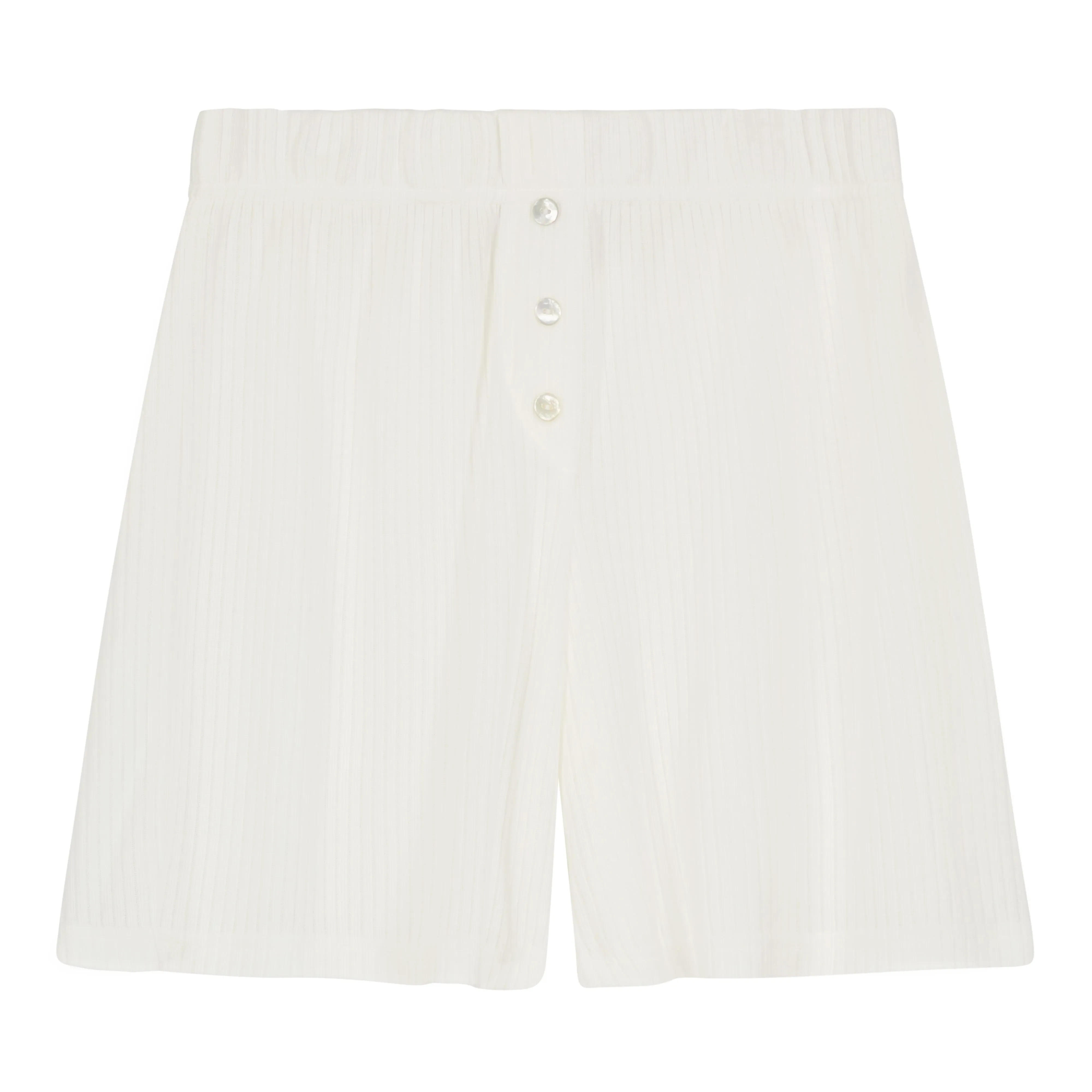 Polkadot MARA SLOUCHY RIB SHORT SET ~ PEARL WHITE
