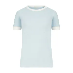 Polkadot NAN SLOUCHY CREW SS Blue Narrow Hampton Stripe