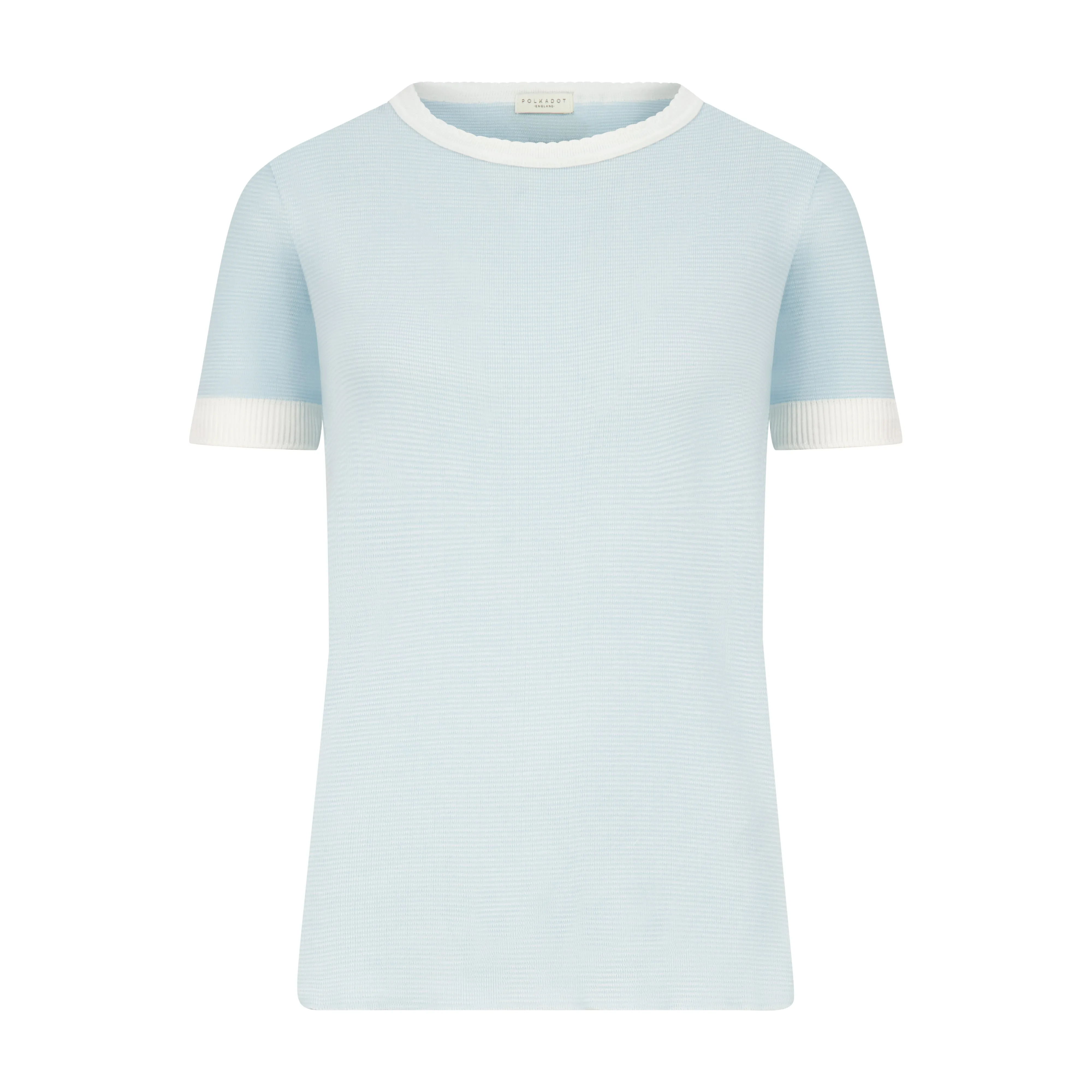 Polkadot NAN SLOUCHY CREW SS Blue Narrow Hampton Stripe