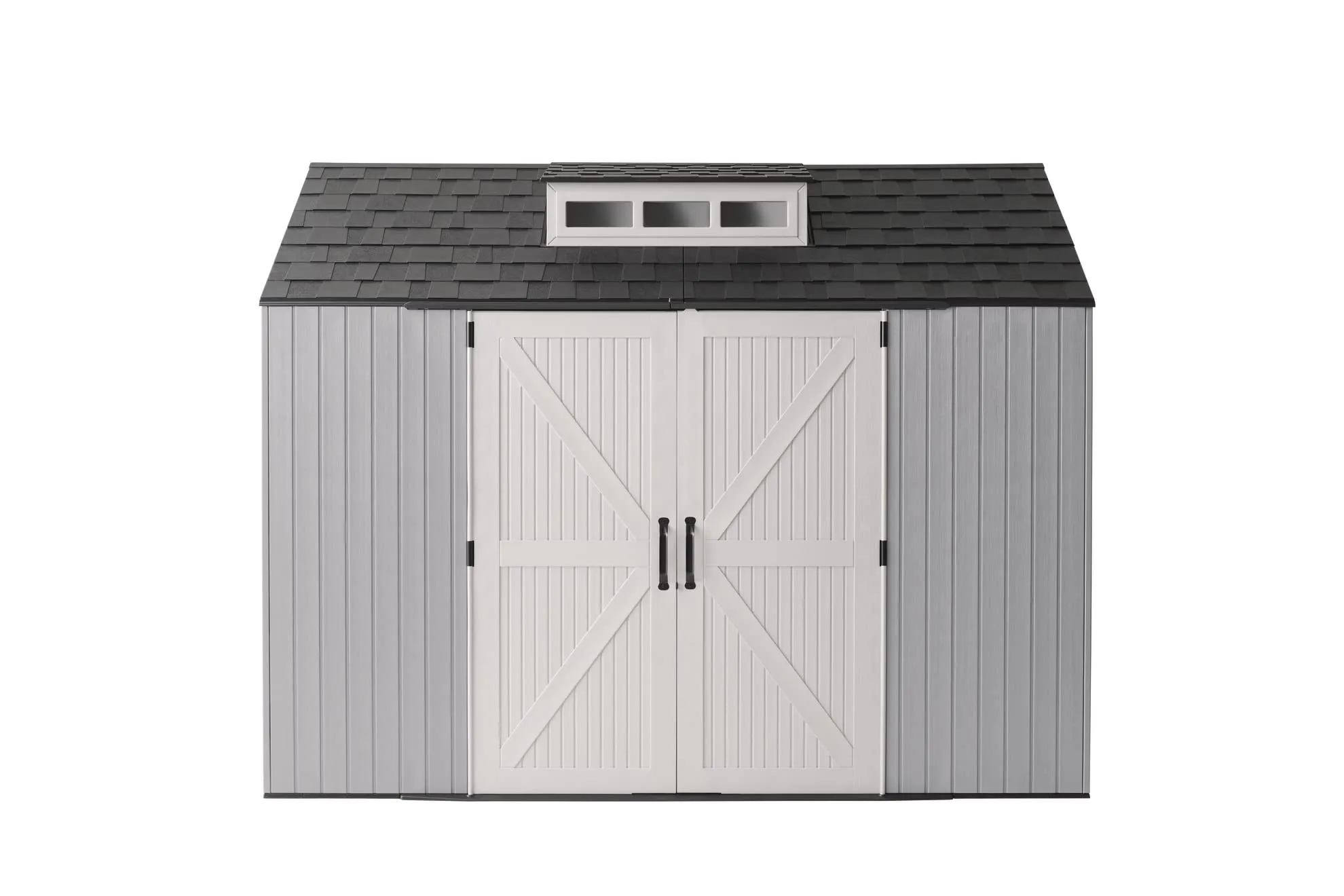 Rubbermaid Extra Large Resin Outdoor Storage Shed With Floor (7 x 10 Ft.), Weather Resistant, Brown, Organization for Home/Lawn Mower/Backyard Equipment/Bike Storage/Pool Supplies