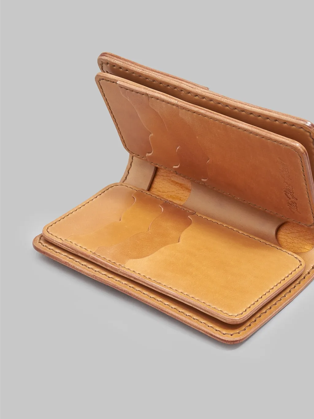 Flat Head Handsewn Shinki Cordovan Mid-Length Wallet in Camel Color