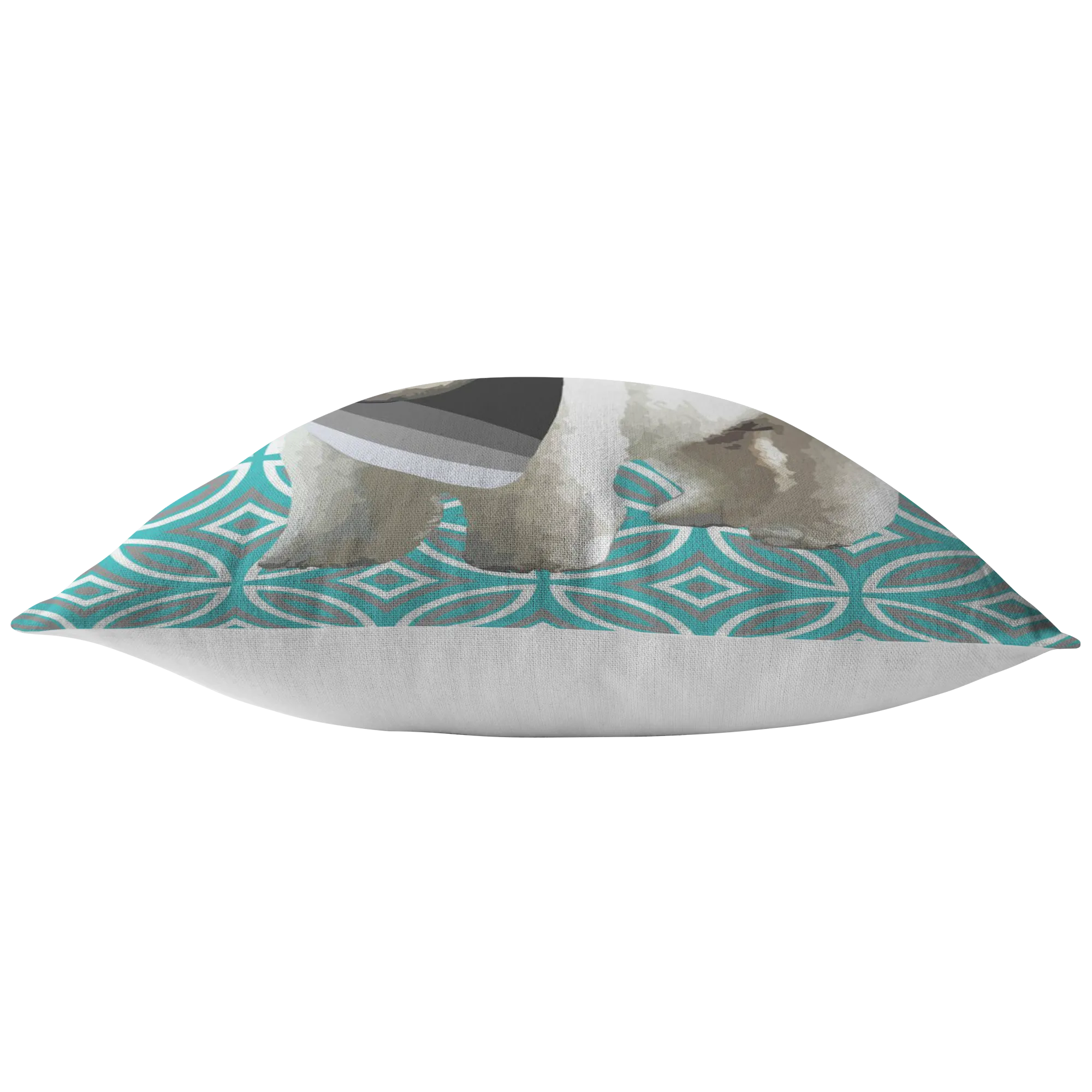 White Poodle Geometric Style 1 Pillow