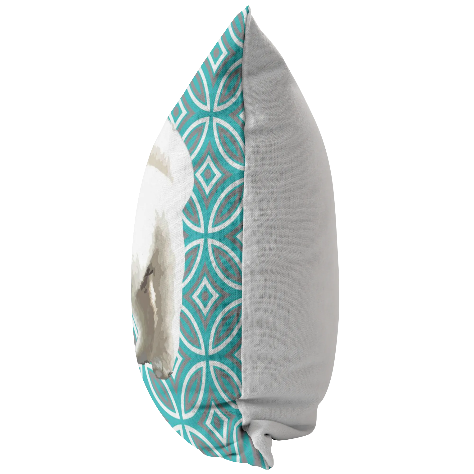 White Poodle Geometric Style 1 Pillow