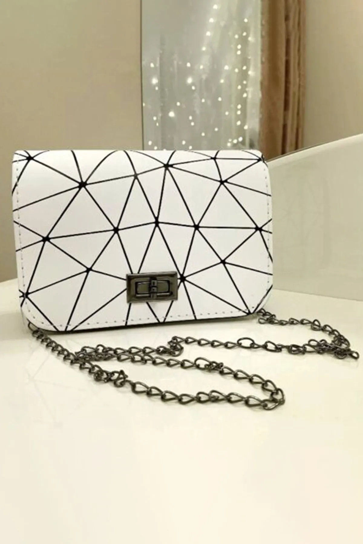 White Wild Crack Printing All-Match Bag - A23 - WHB0016