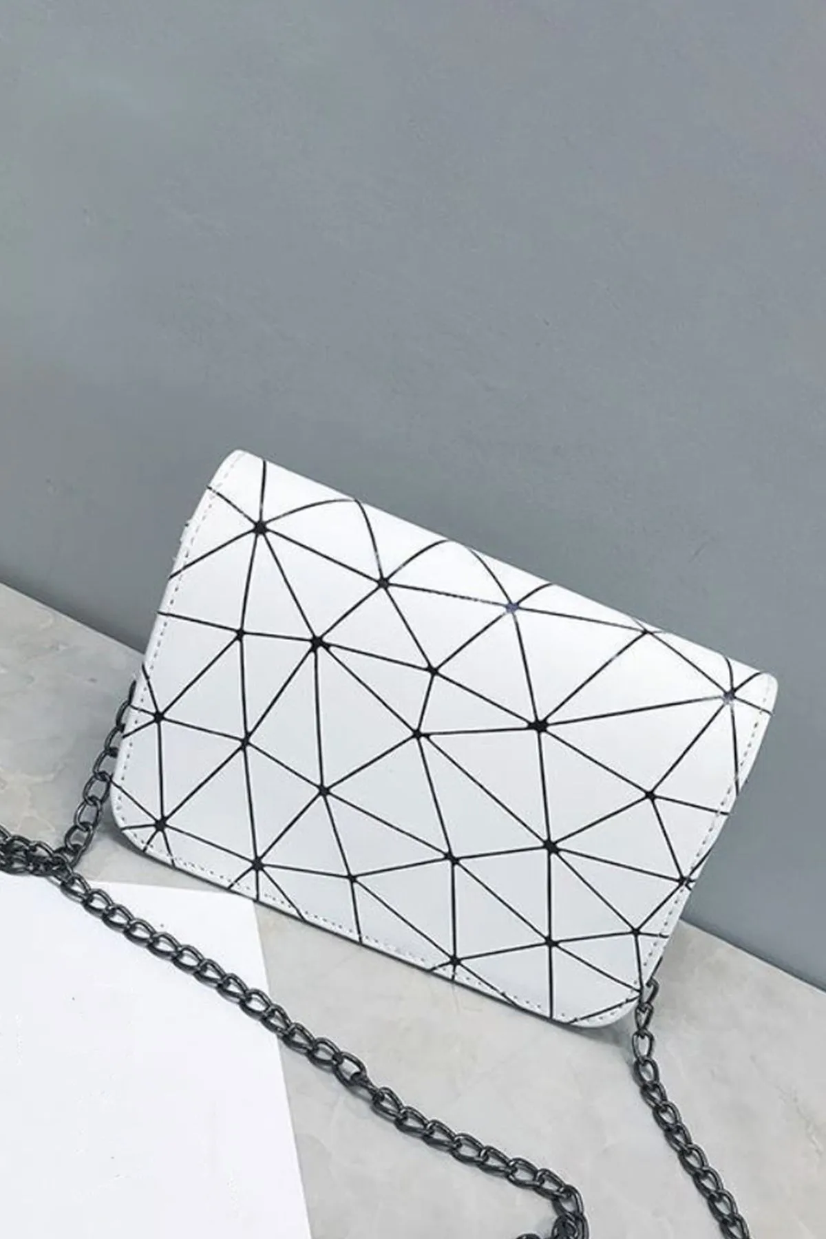 White Wild Crack Printing All-Match Bag - A23 - WHB0016