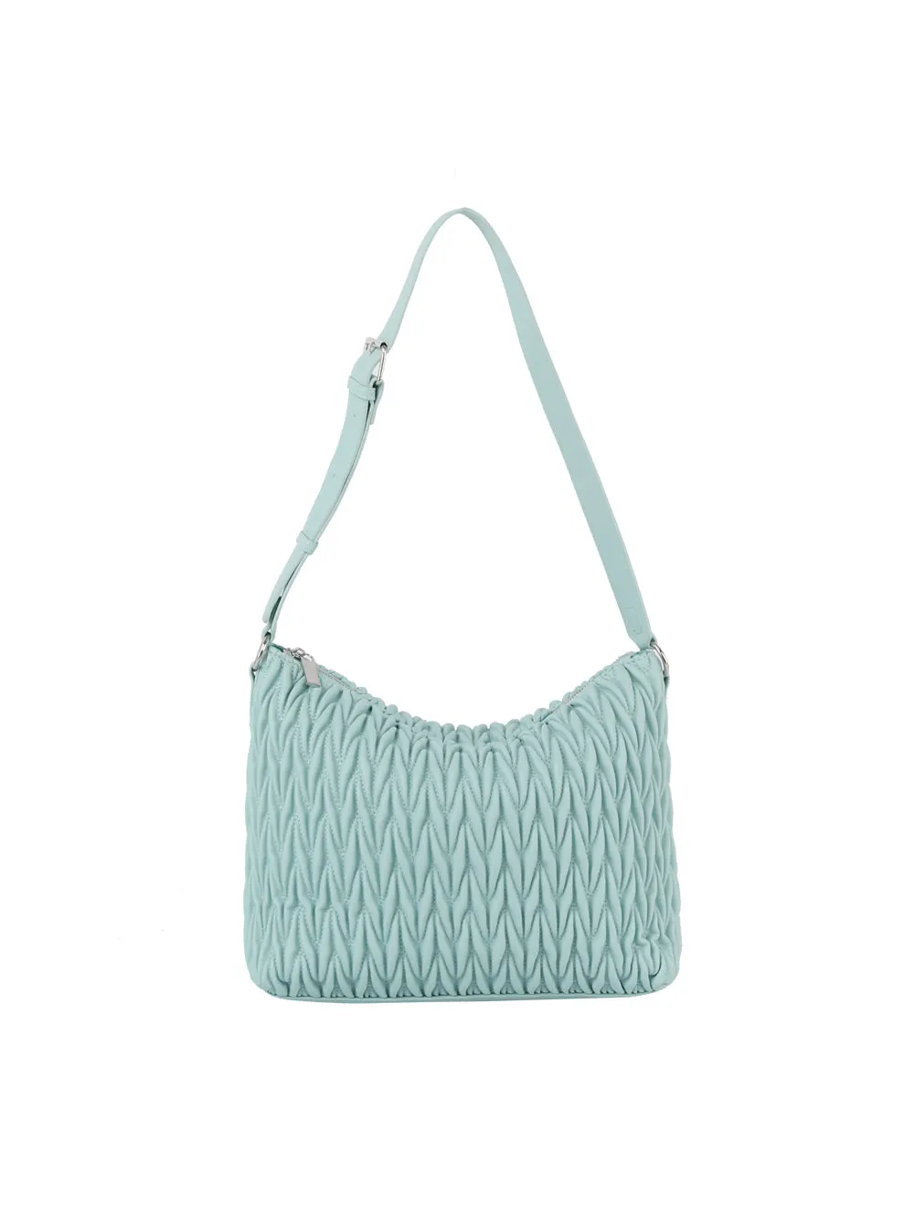 Woven detail leather hobos shoulder bag